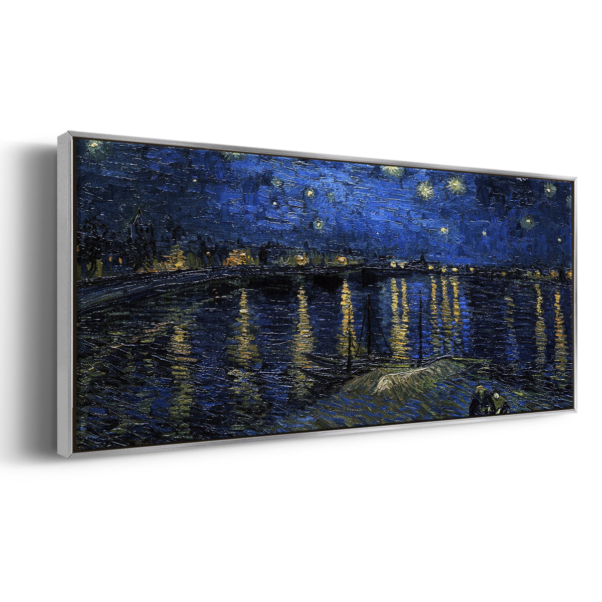Starry Night Over the Rhone - Floater Framed Canvas Print