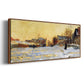 Snow Effect, The Street in Argentuil, 1875 - Floater Framed Canvas Print