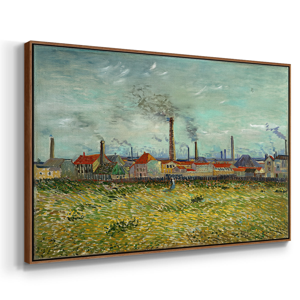 Factories at Clichy, 1887 - Floater Framed Canvas Print