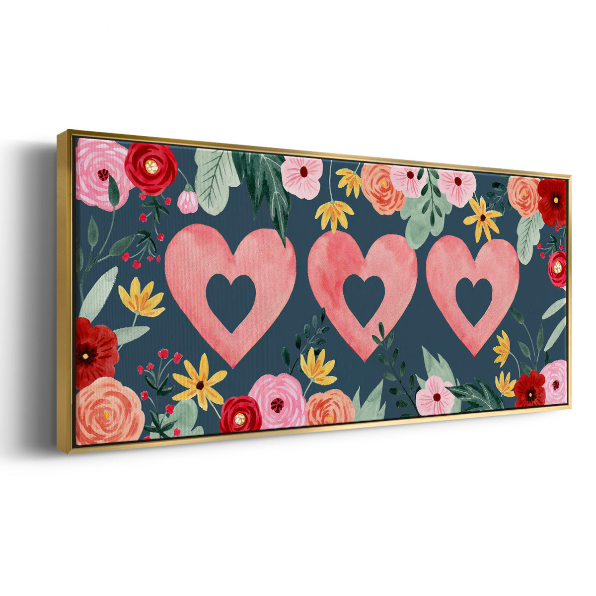 Sweet Hearts Collection D - Floater Framed Canvas Print