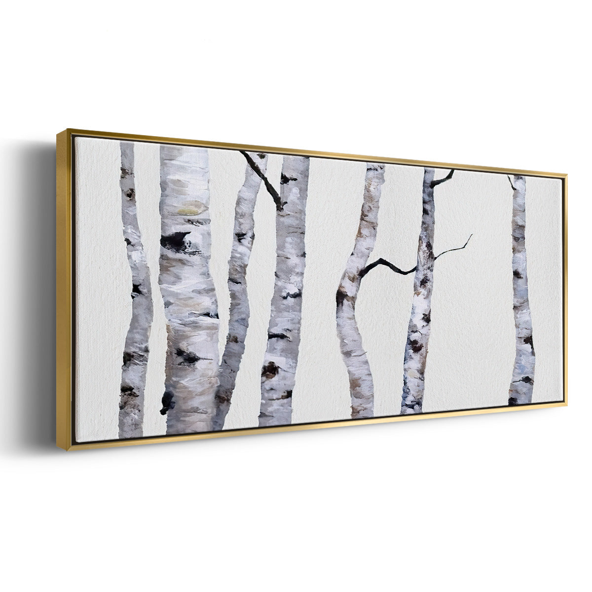 Birch Trees I - Floater Framed Canvas Print