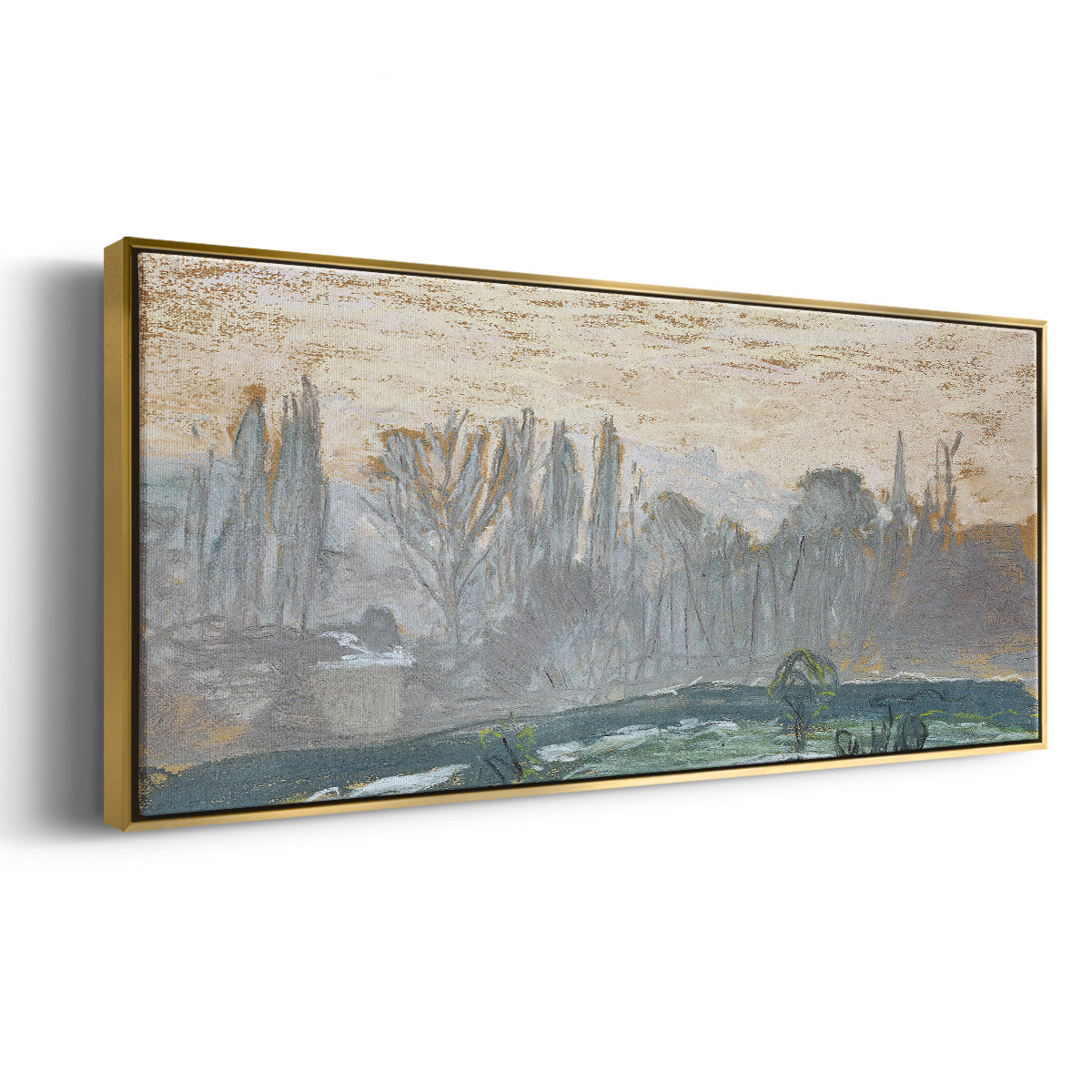 Winter Landscape with Evening Sky, 1870 - Floater Framed Canvas Print