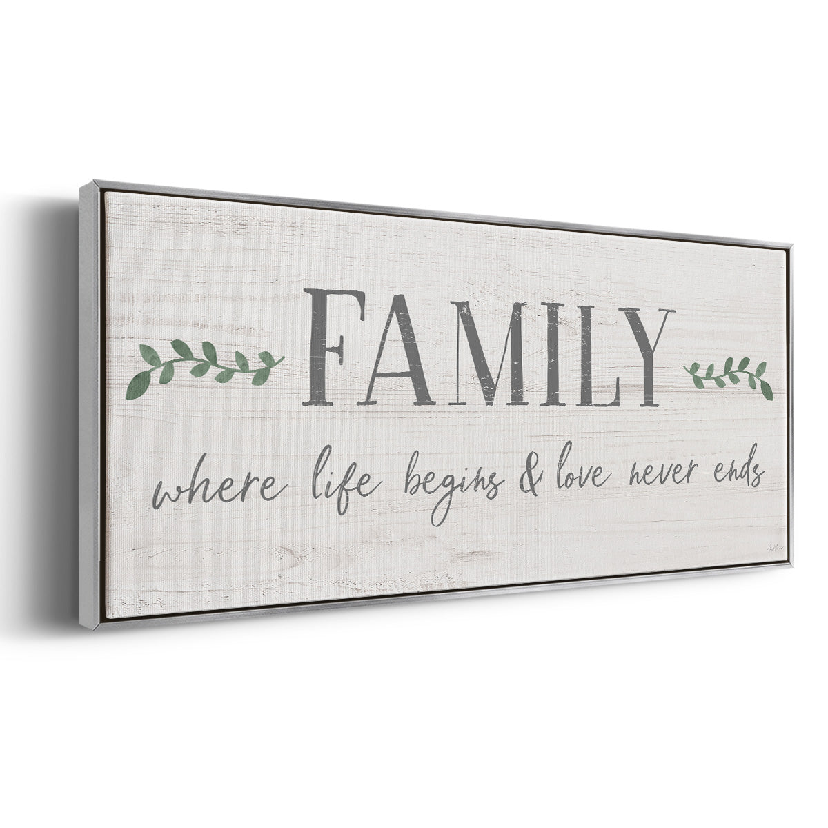 Love Never Ends - Floater Framed Canvas Print