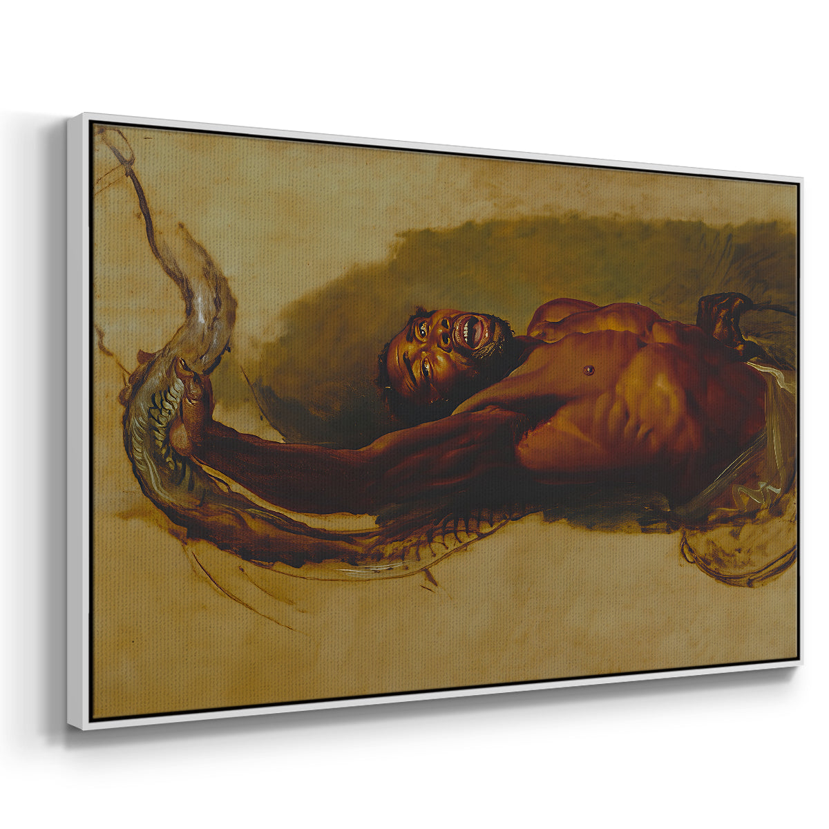 Man Struggling with a Boa Constrictor, c. 1803 - Floater Framed Canvas Print
