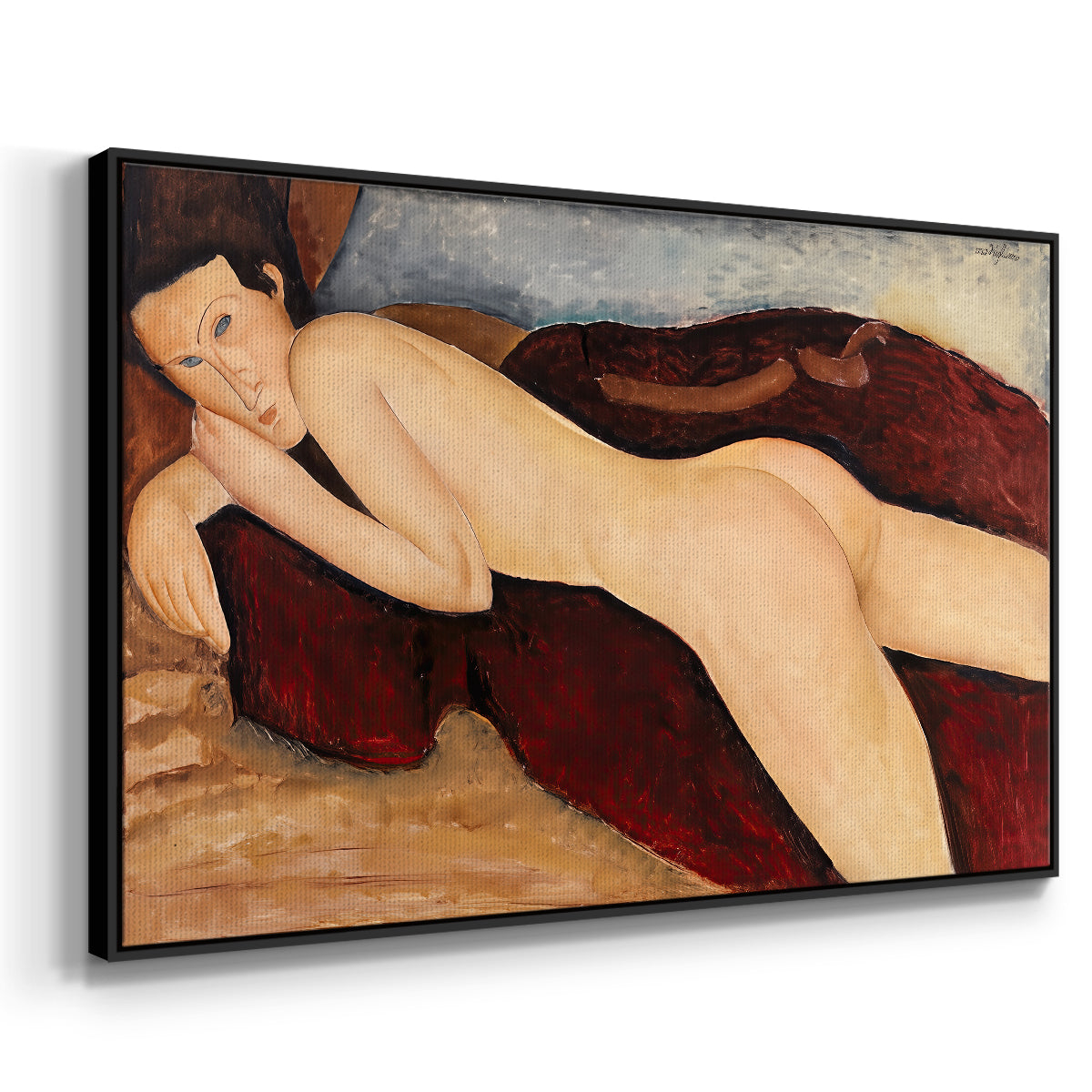 Reclining Nude from the Back (Nu couché de dos), c. 1917 - Floater Framed Canvas Print