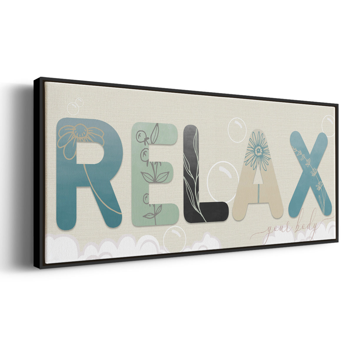 Relax Your Body - Floater Framed Canvas Print