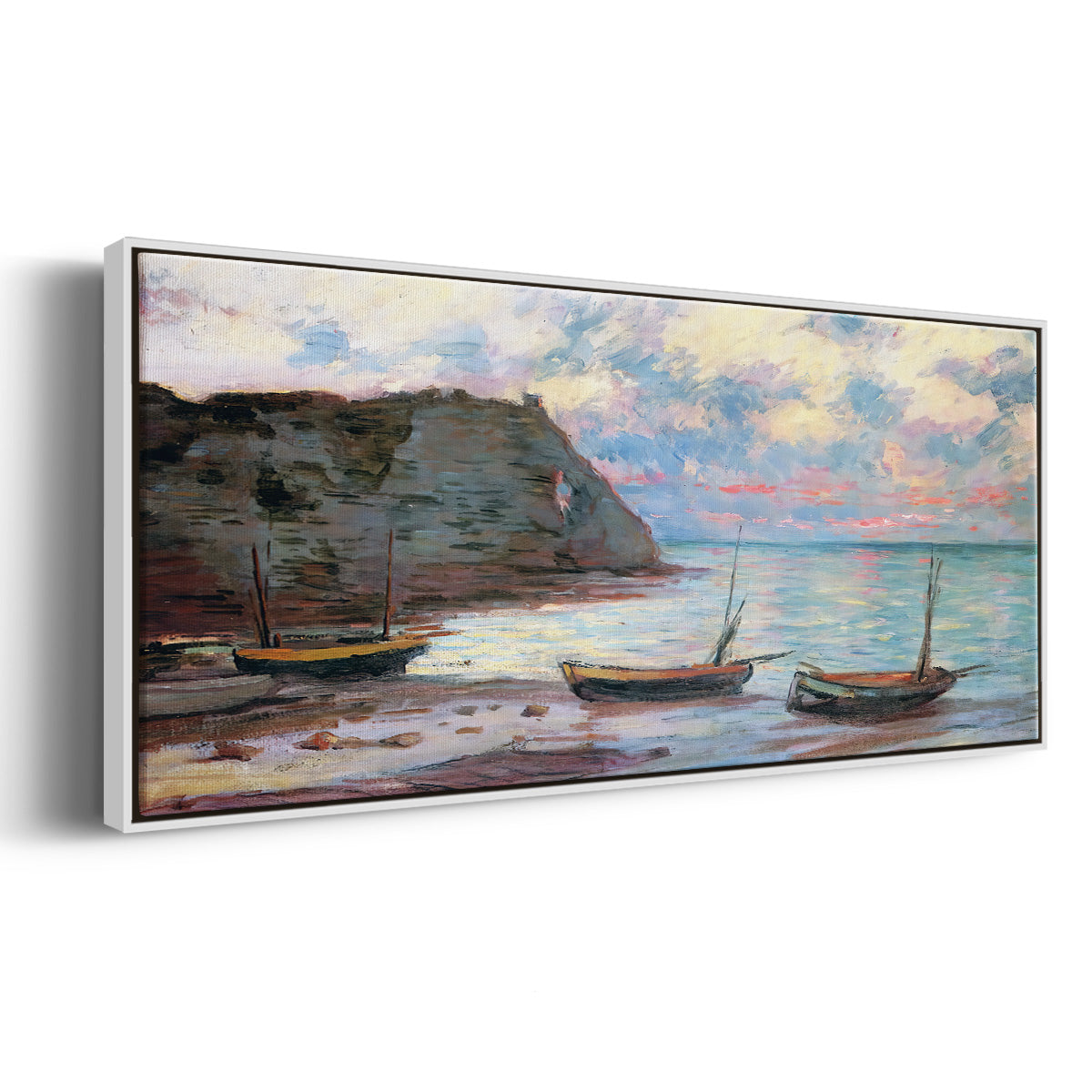 Sunset at Étretat, 1885 - Floater Framed Canvas Print