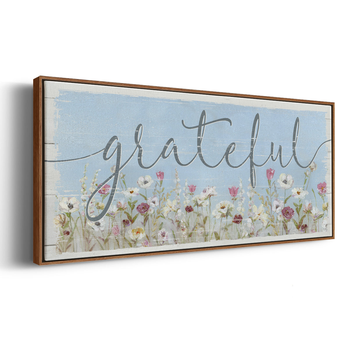 Bloomin Around Grateful - Floater Framed Canvas Print