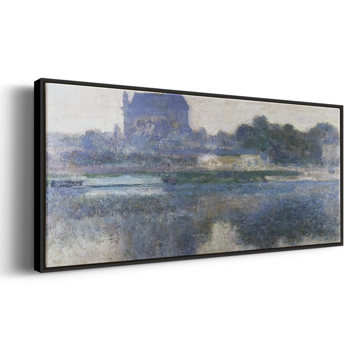 The Church of Vernon in the Mist, 1893 - Floater Framed Canvas Print