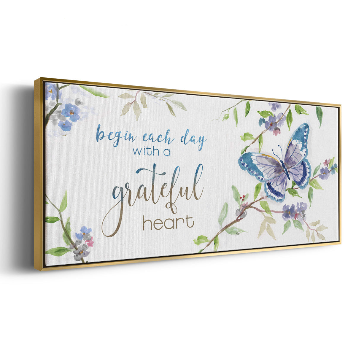 Begin Each Day - Floater Framed Canvas Print