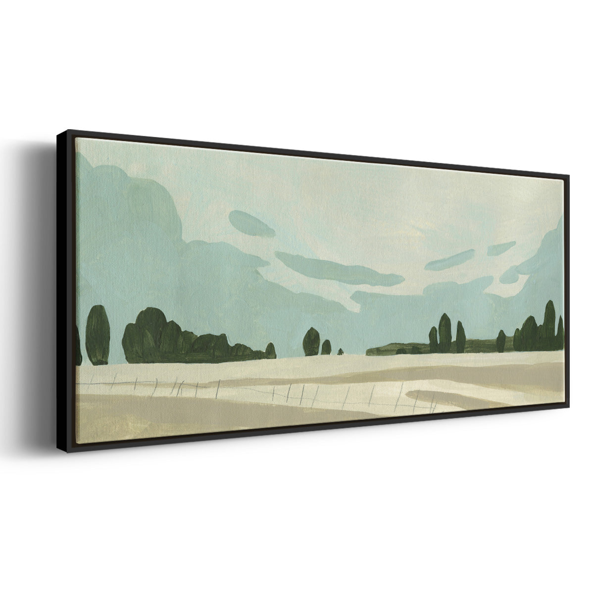Farmland Study III - Floater Framed Canvas Print