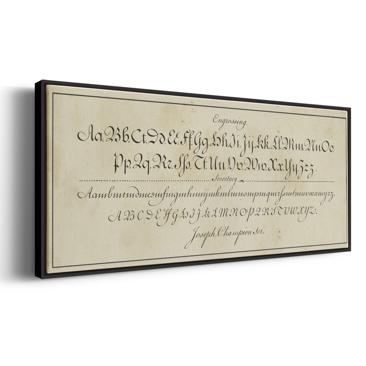 Manuscript Sampler V - Floater Framed Canvas Print