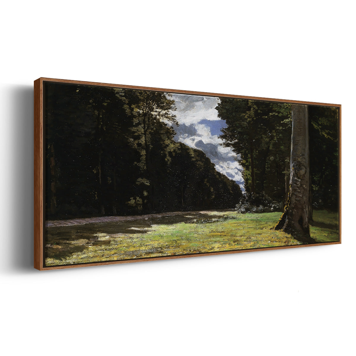 The Road of Chailly in the Fontainbleau Forest, 1865 - Floater Framed Canvas Print