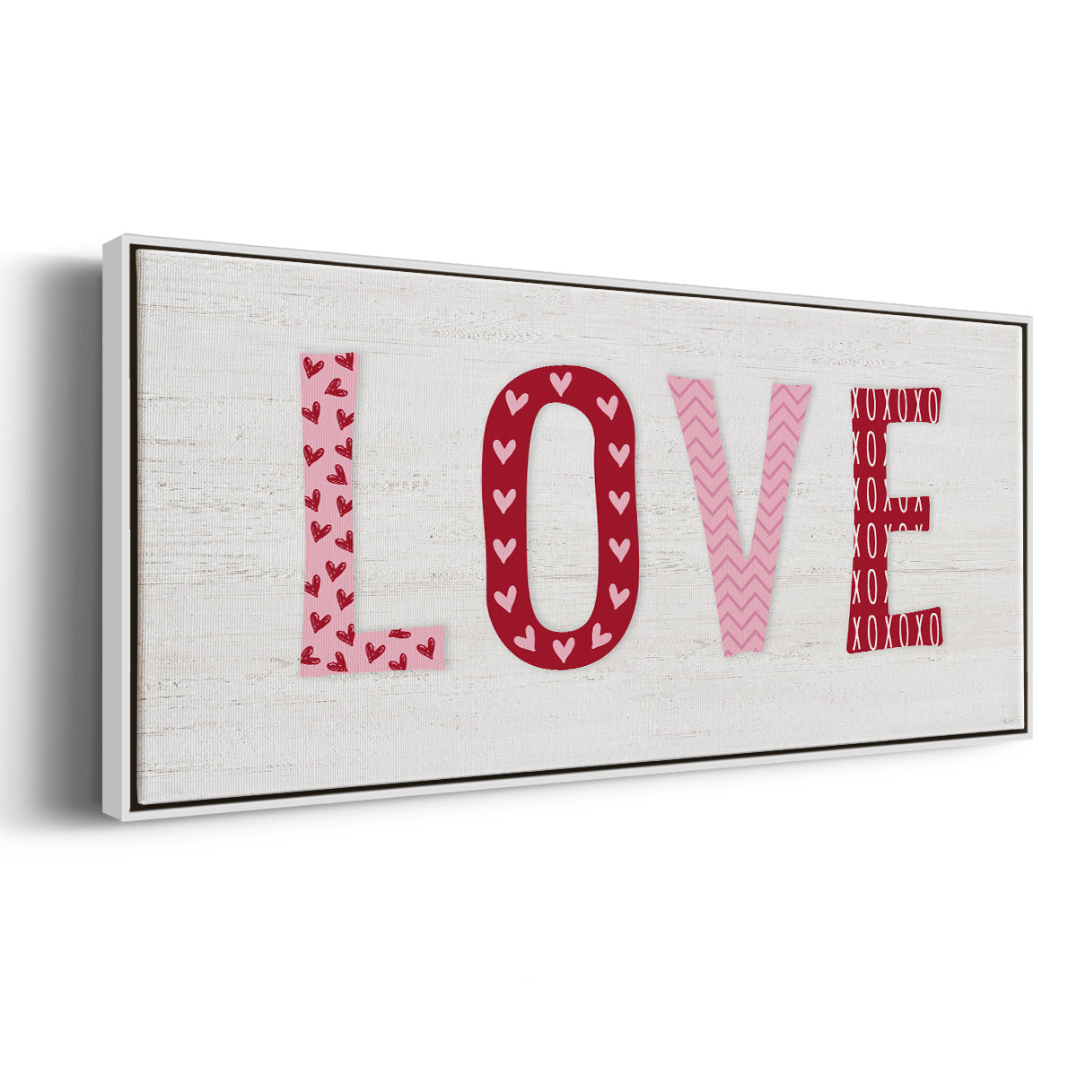 Patterned Love - Floater Framed Canvas Print