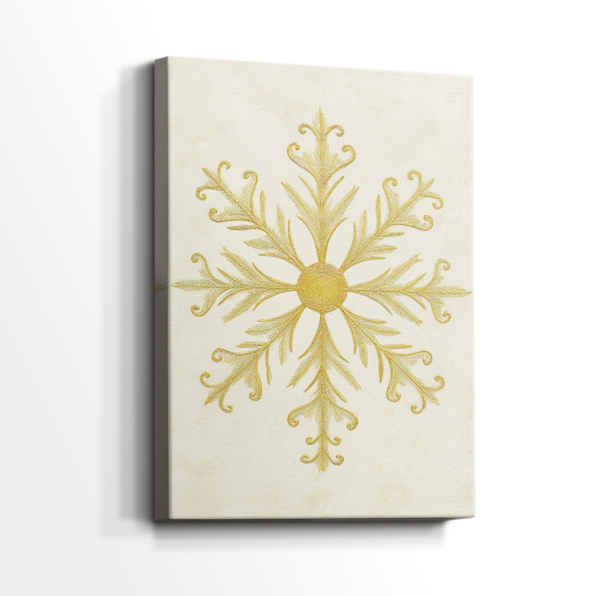 Tinsel-Gold Nativity Green - Canvas Art Print
