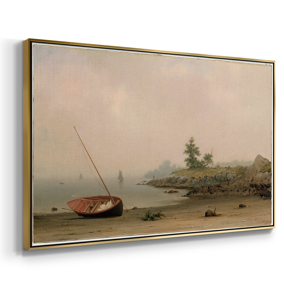 The Stranded Boat, 1863 - Floater Framed Canvas Print