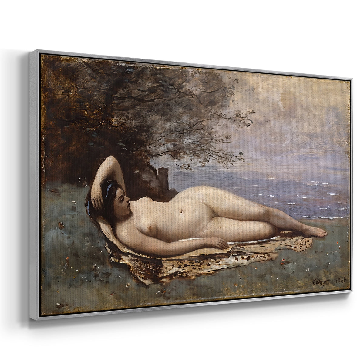 Bacchante by the Sea, 1865 - Floater Framed Canvas Print