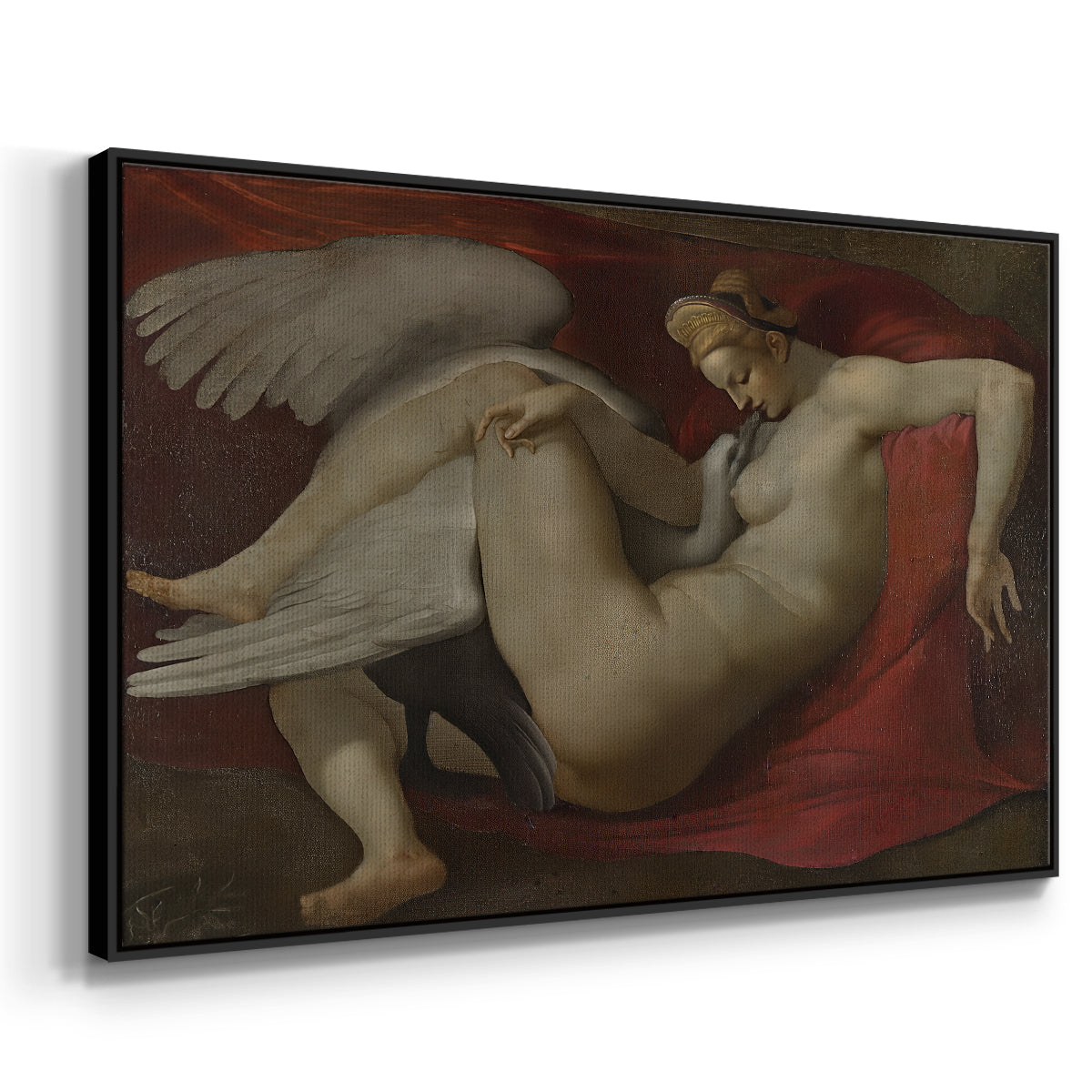Leda and the Swan (16th-Century Version), c. 1530 - Floater Framed Canvas Print