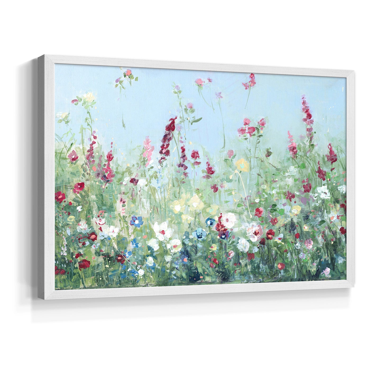 44433,wildflower,painting,landscape,meadow,flowers,nature,floral,tranquility,blue sky,colorful blooms,spring,artwork,garden,close-up,day scene,brush strokes,natural beauty,environment,botanical,flora,creative,serene,beauty,home decor,contemporary,visual art,scenic,summer,color palette,vivid,natural light,scenic view,inspiration,art gallery,elegant,Re-stickable,Plants & Flowers