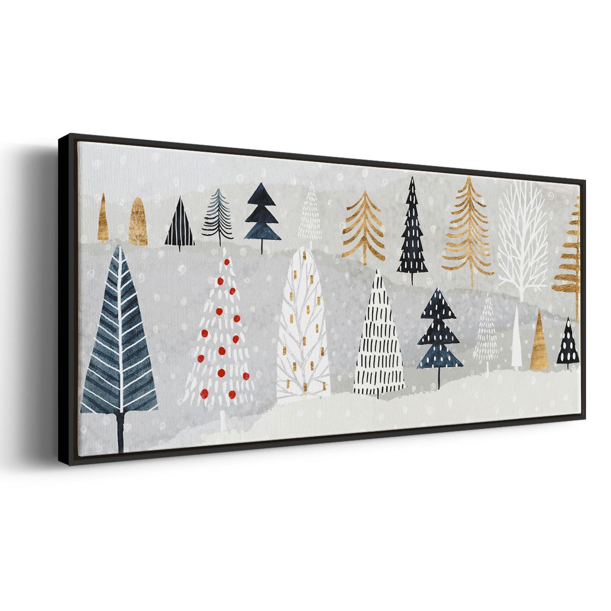 Christmas Chalet Collection D - Floater Framed Canvas Print
