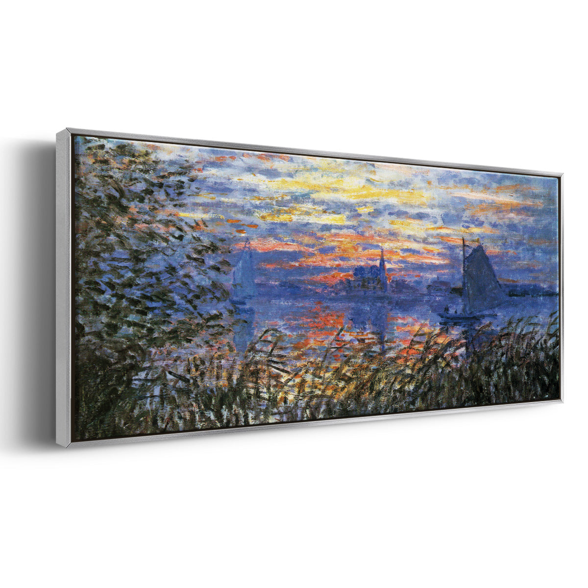 Sunset on the Seine - Floater Framed Canvas Print