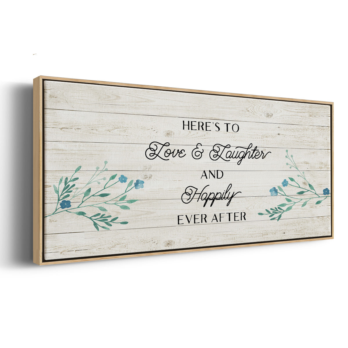 Floral Happily - Floater Framed Canvas Print
