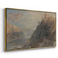 Rheinfels Looking to Katz and Gourhausen, 1817 - Floater Framed Canvas Print