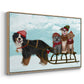 Christmas Mutt Sled - Floater Framed Canvas Print