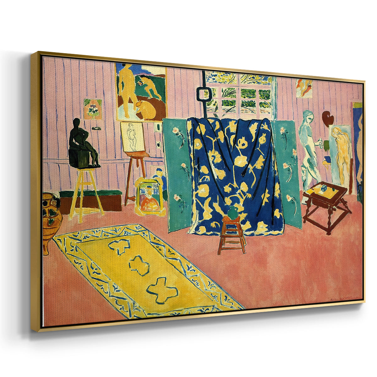 The Pink Studio (L'Atelier Rose), 1911 - Floater Framed Canvas Print