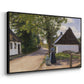 Danish Village Street with Woman and Milkman, 1880 - Floater Framed Canvas Print