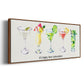 Happy Hour Cocktails - Floater Framed Canvas Print