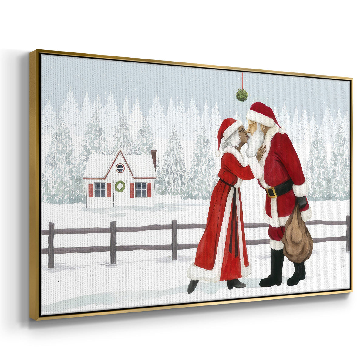 Christmas Love Collection A - Framed Gallery Wrapped Canvas in Floating Frame