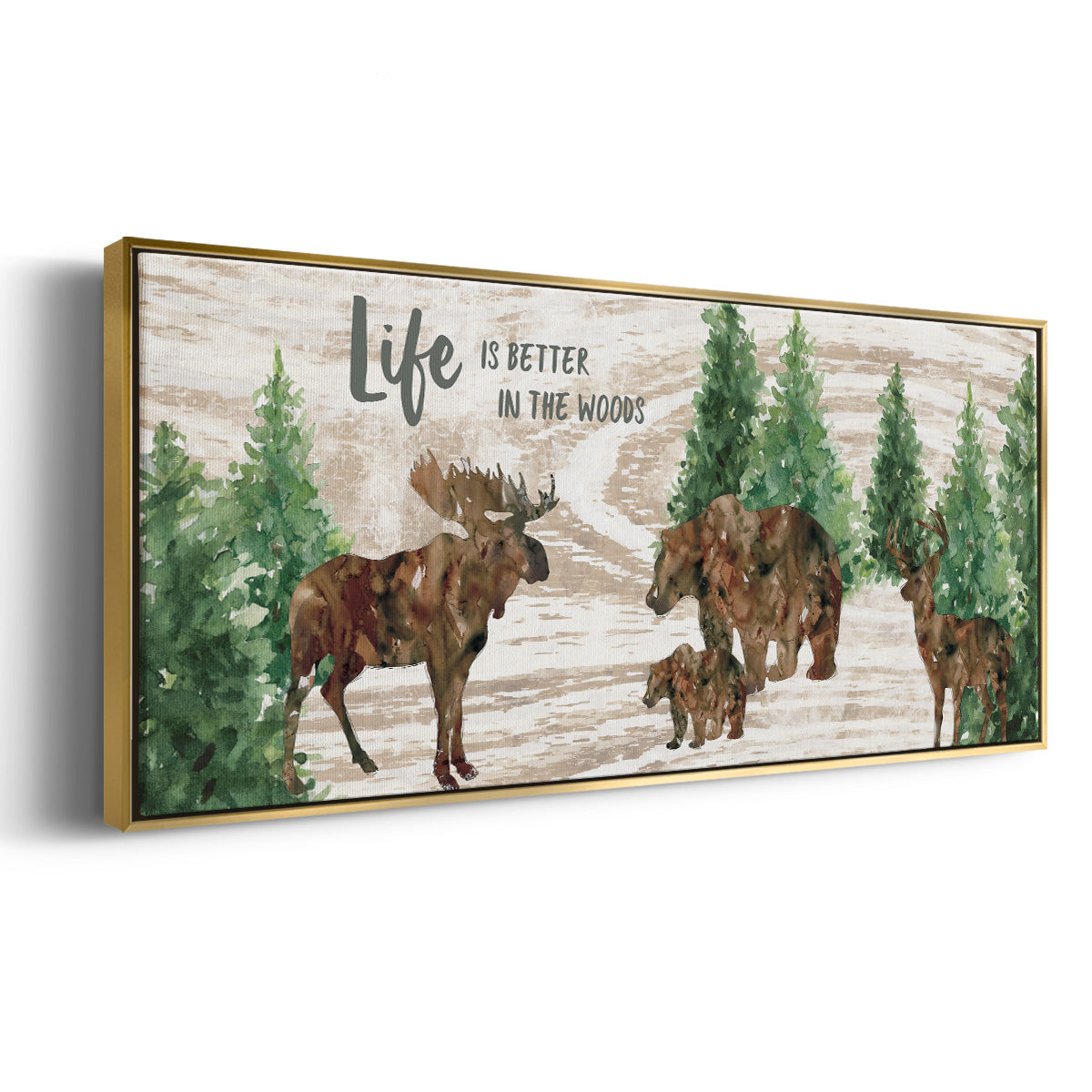 Better in the Woods - Floater Framed Canvas Print