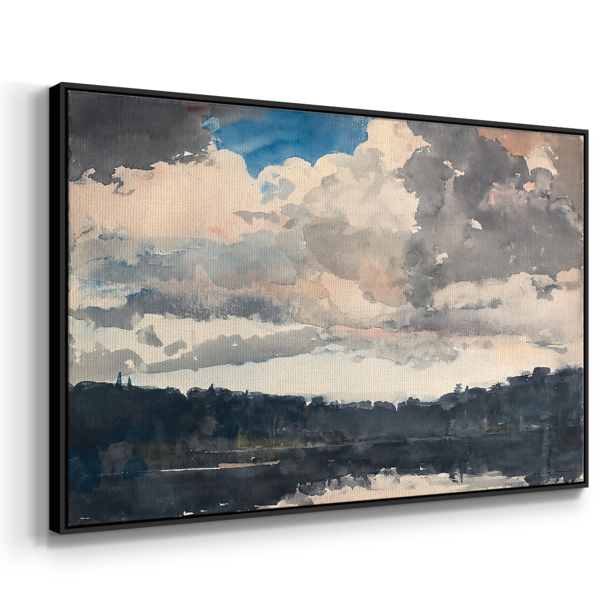 The Lone Boat, North Woods Club, Adirondacks, 1892 - Floater Framed Canvas Print