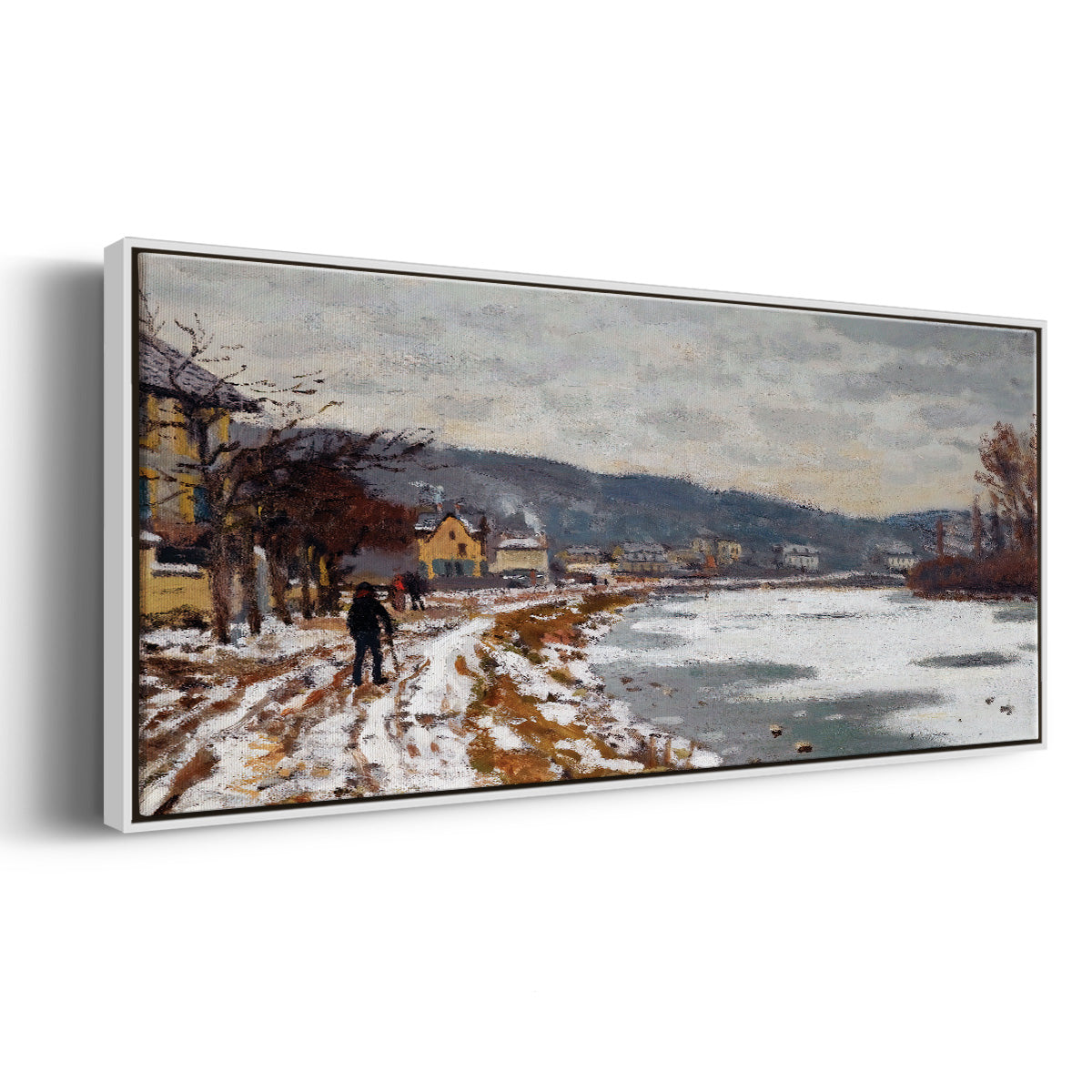 The Seine at Bougival, 1869 - Floater Framed Canvas Print
