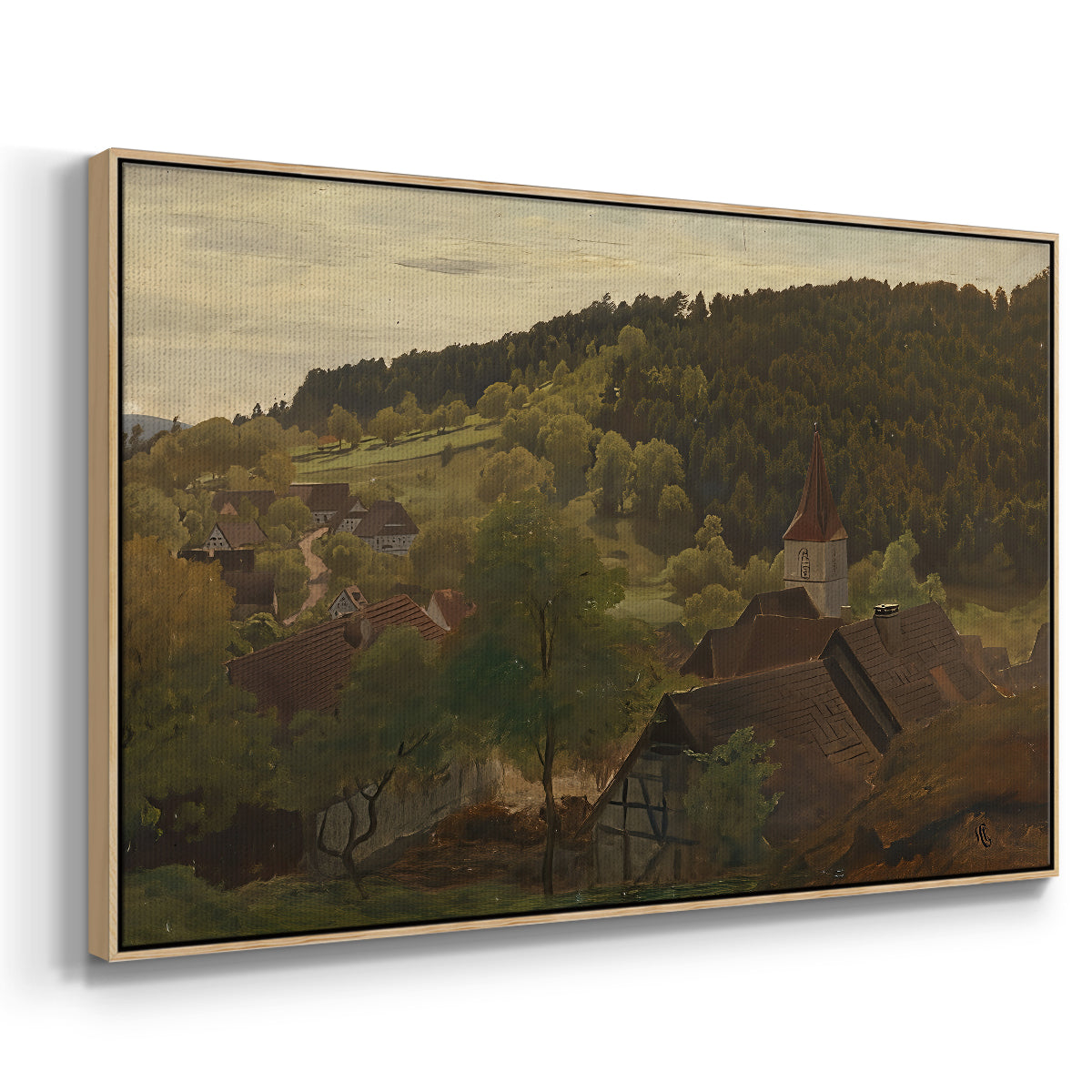 Landscape from Ebersteinburg in Baden, 1876 - Floater Framed Canvas Print
