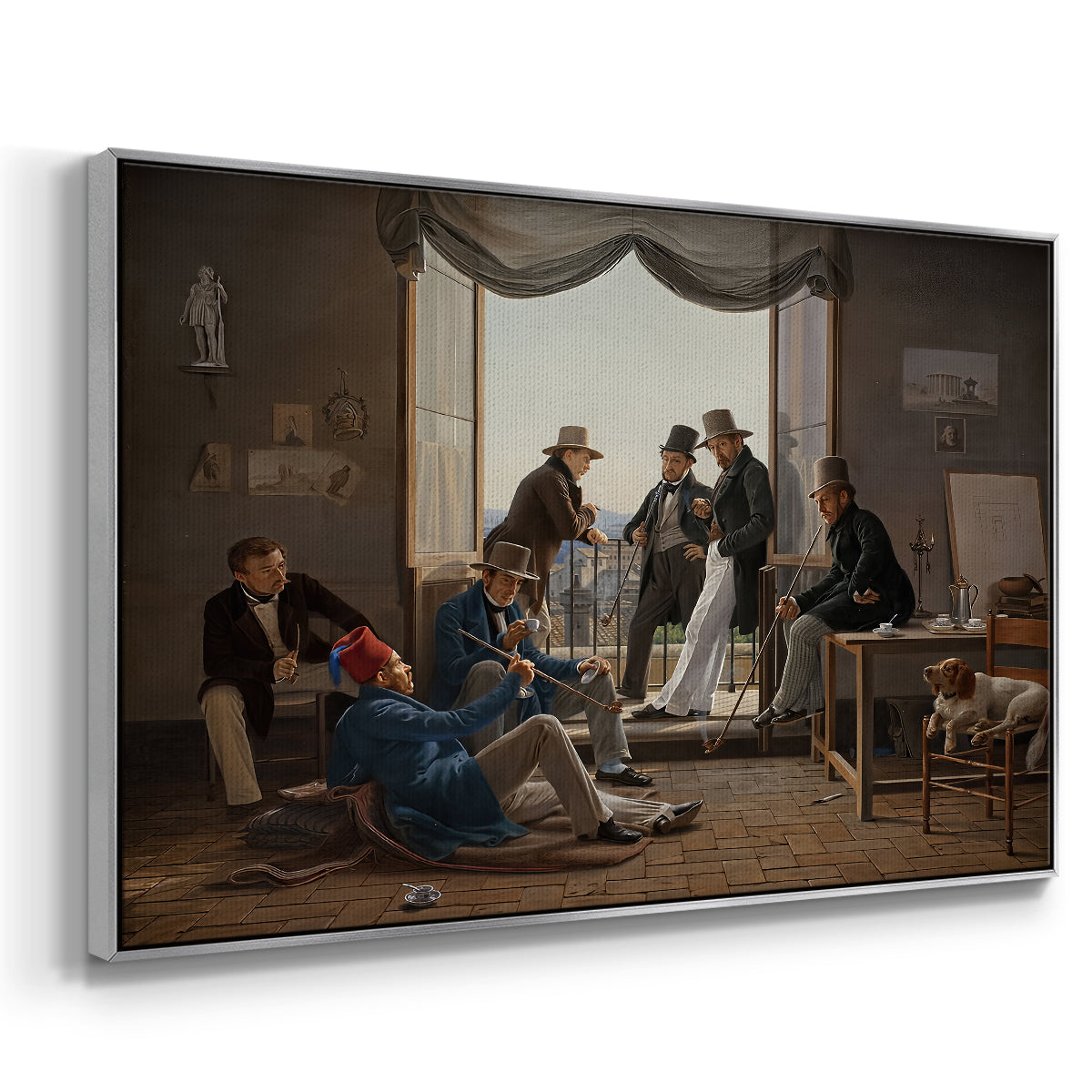 A Group of Danish Artists in Rome, 1837 - Floater Framed Canvas Print