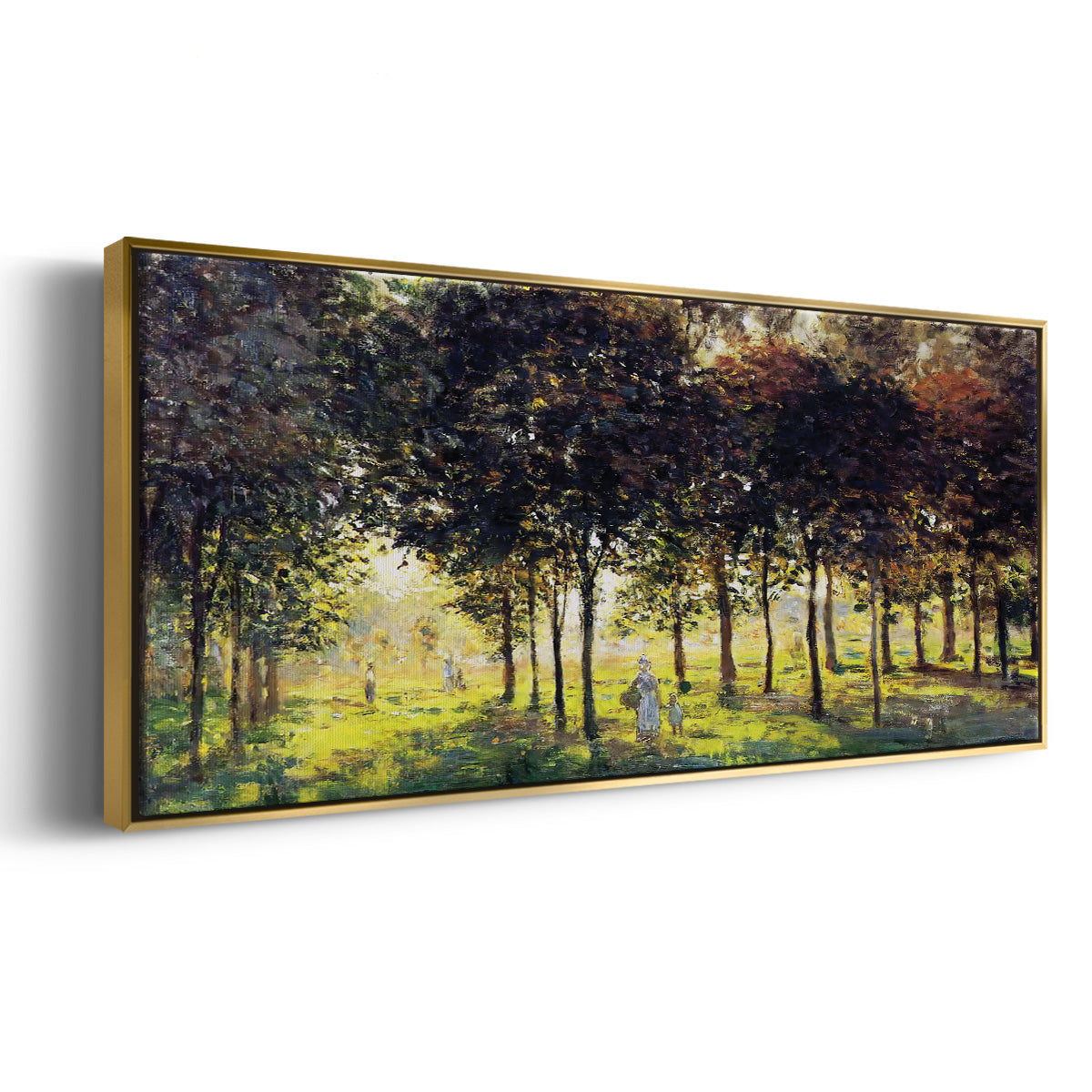 The Promenade at Argenteuil, Sunset, 1874 - Floater Framed Canvas Print
