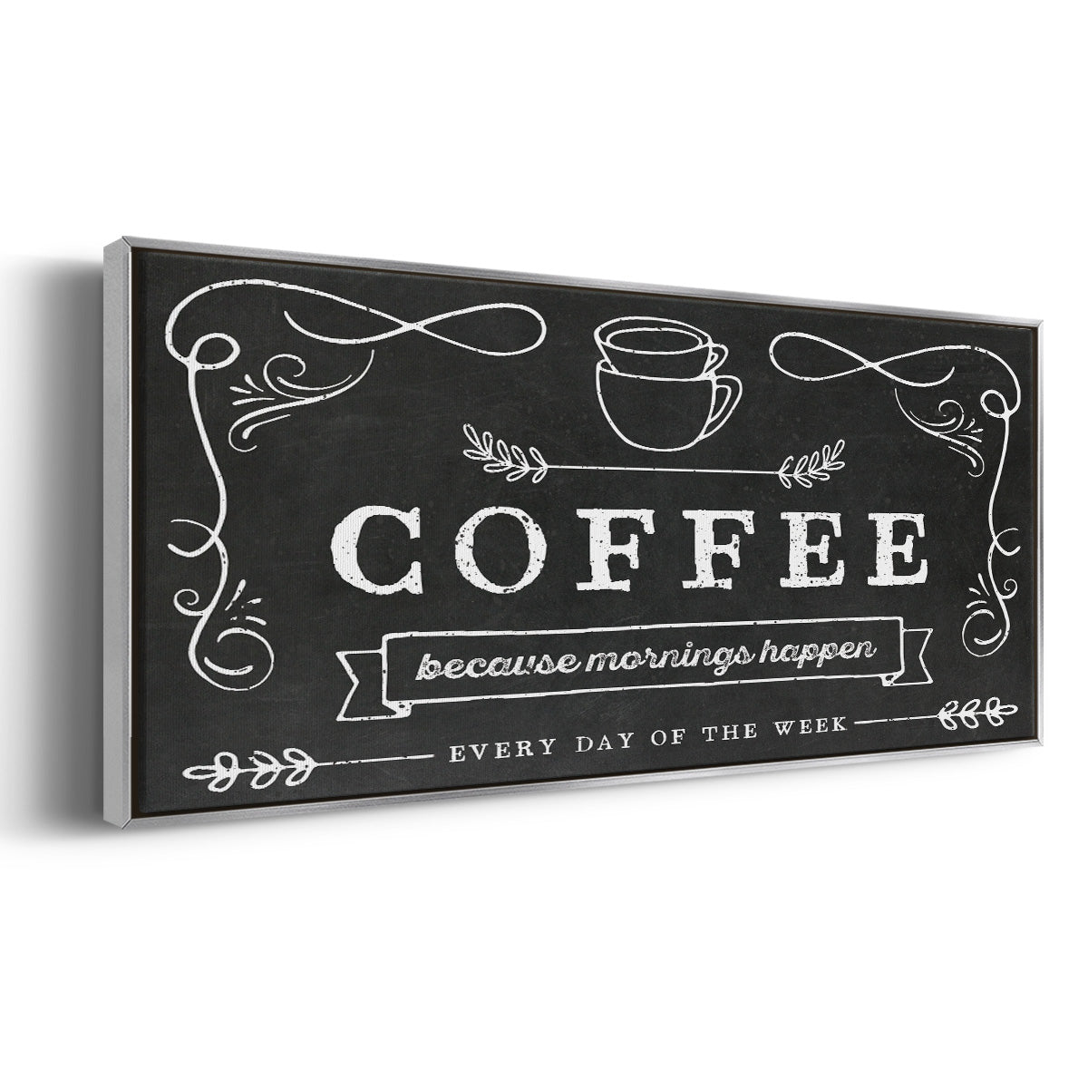 Coffee Everyday - Floater Framed Canvas Print