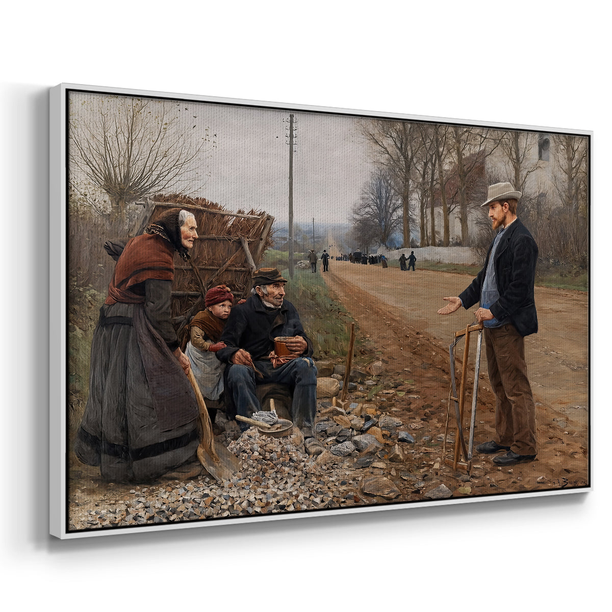 People by a Road, 1893 - Floater Framed Canvas Print