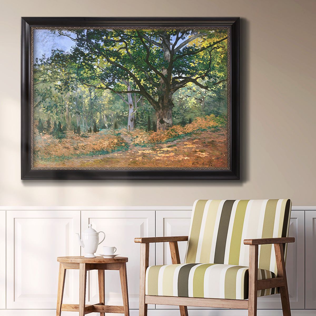 The Bodmer Oak, Fontainebleau Forest - Ornate Framed Canvas Print