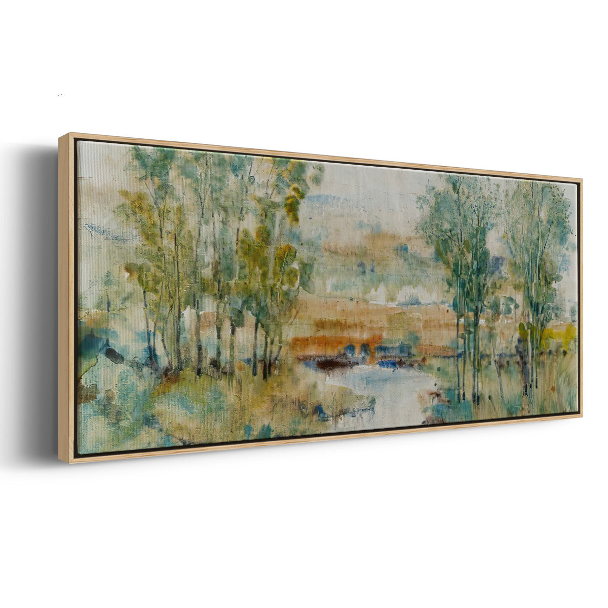 Trees on the Creek II - Floater Framed Canvas Print