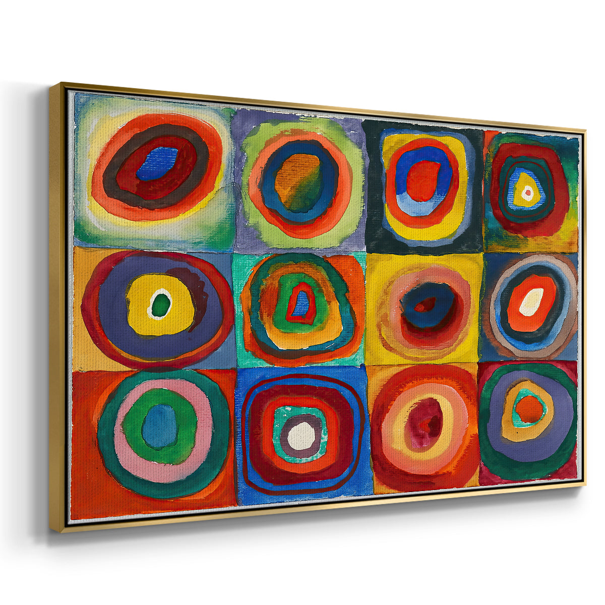 Color Study: Squares with Concentric Circles, 1913 - Floater Framed Canvas Print