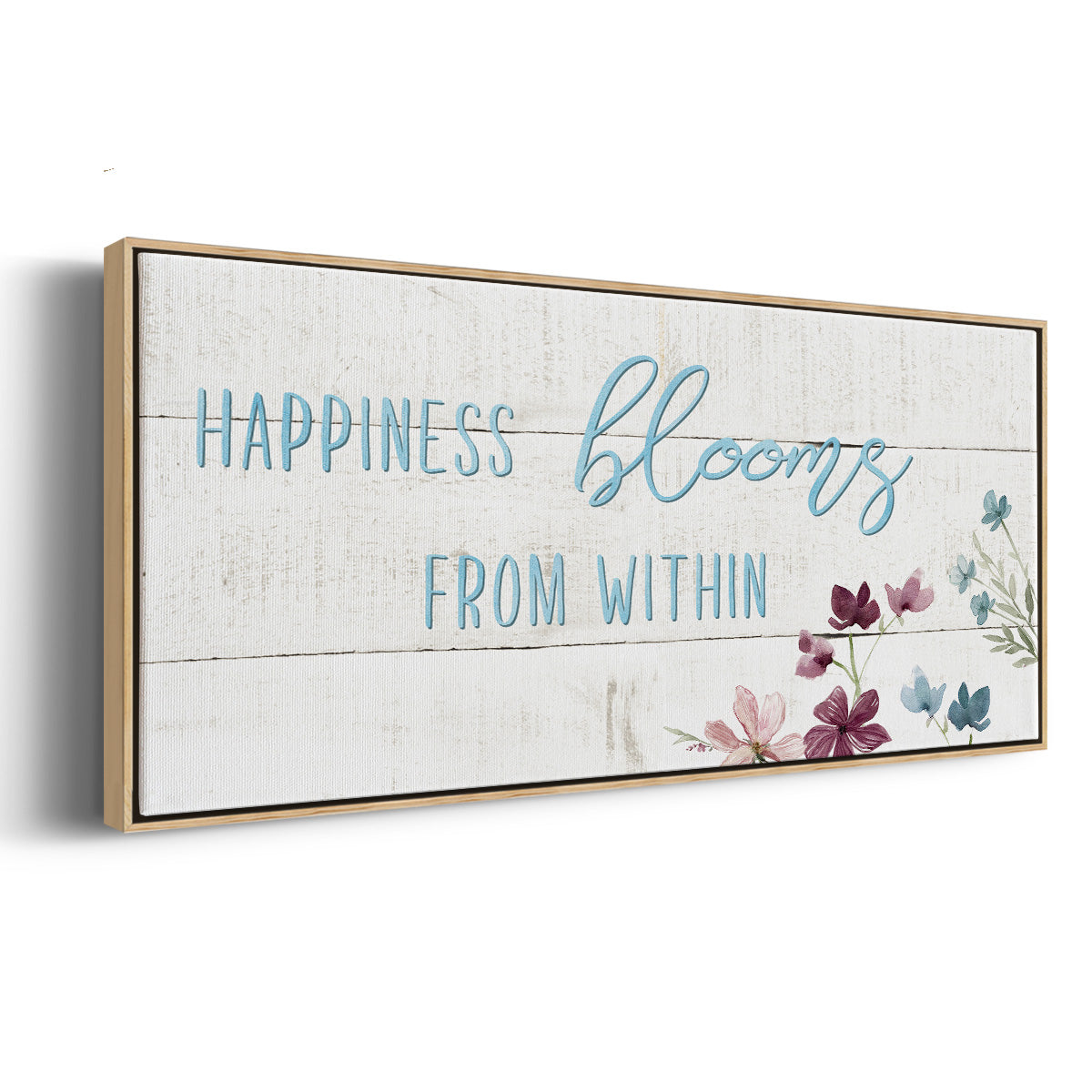 Happiness Blooms - Floater Framed Canvas Print