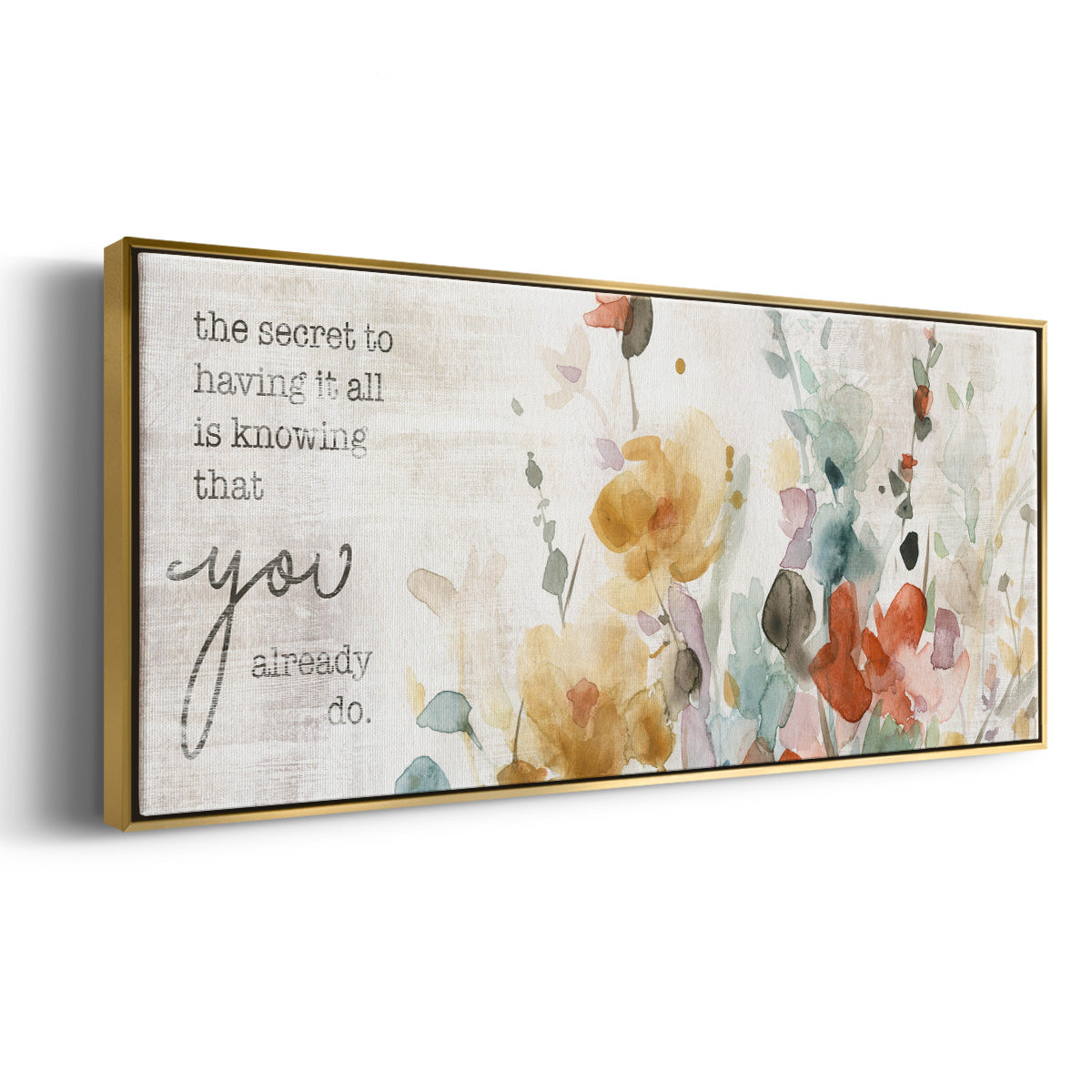 Full Bloom Verse - Floater Framed Canvas Print