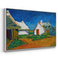 Three White Cottages at Saintes-Maries, 1888 - Floater Framed Canvas Print