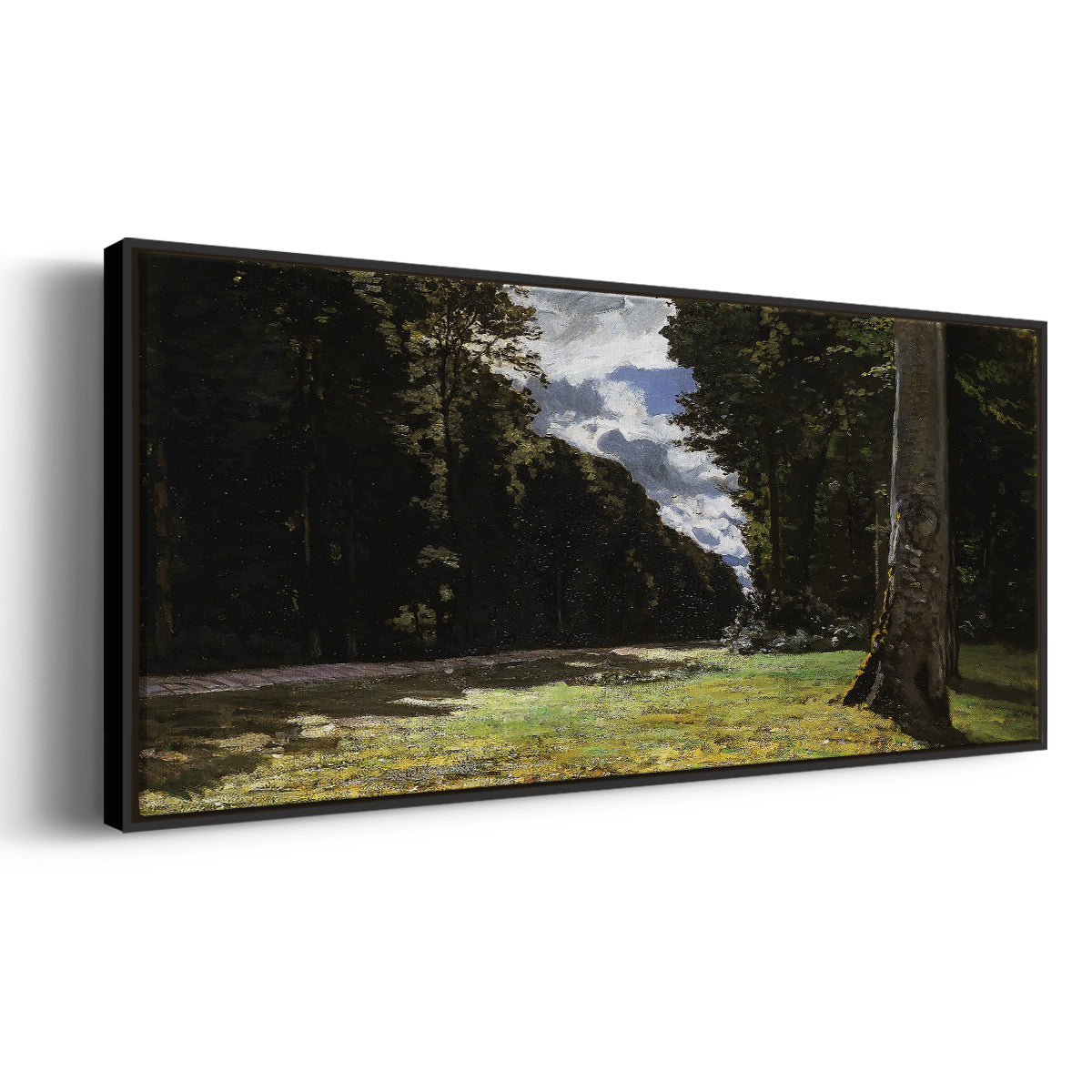 The Road of Chailly in the Fontainbleau Forest, 1865 - Floater Framed Canvas Print