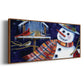 Snow Friends - Floater Framed Canvas Print