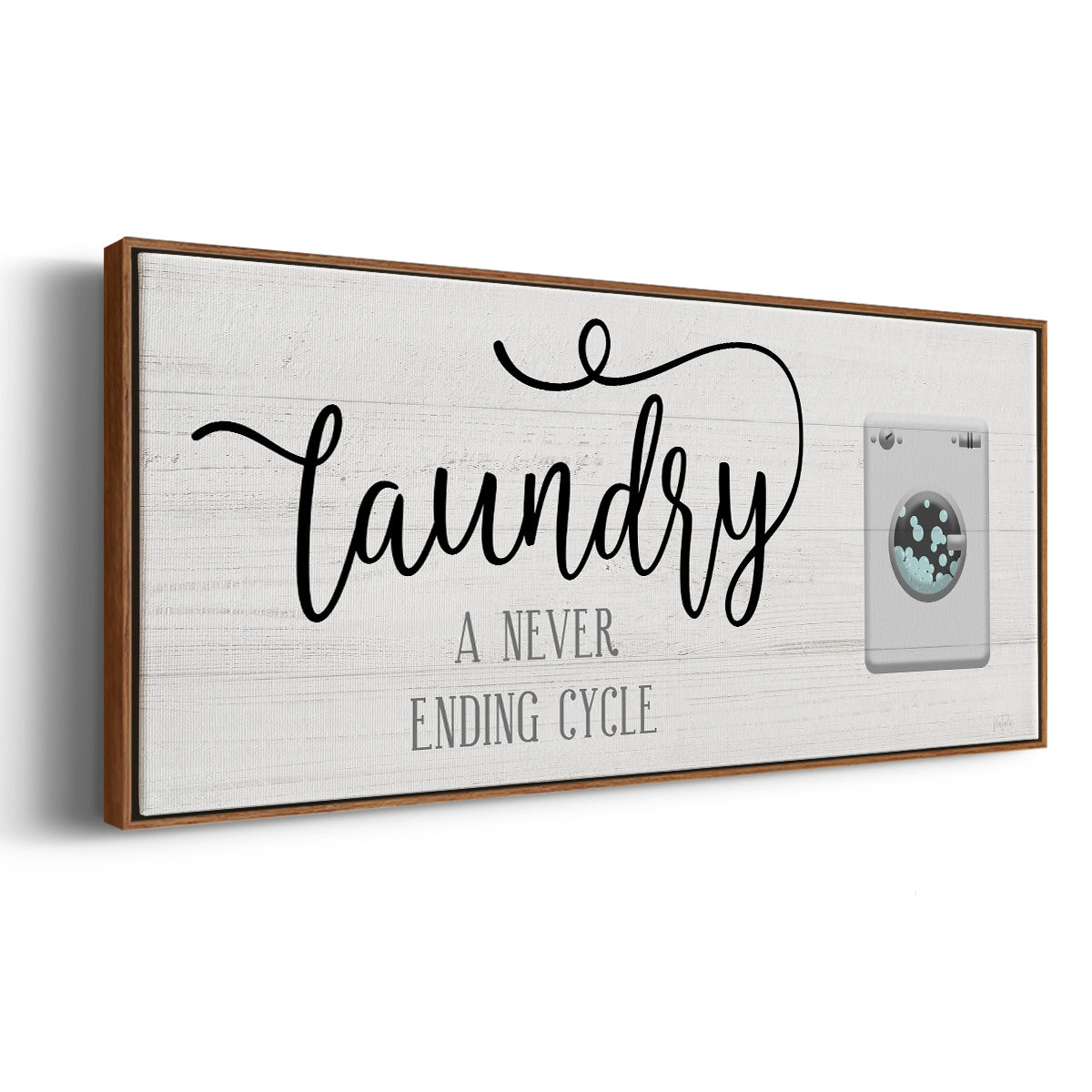 Never Ending Laundry - Floater Framed Canvas Print