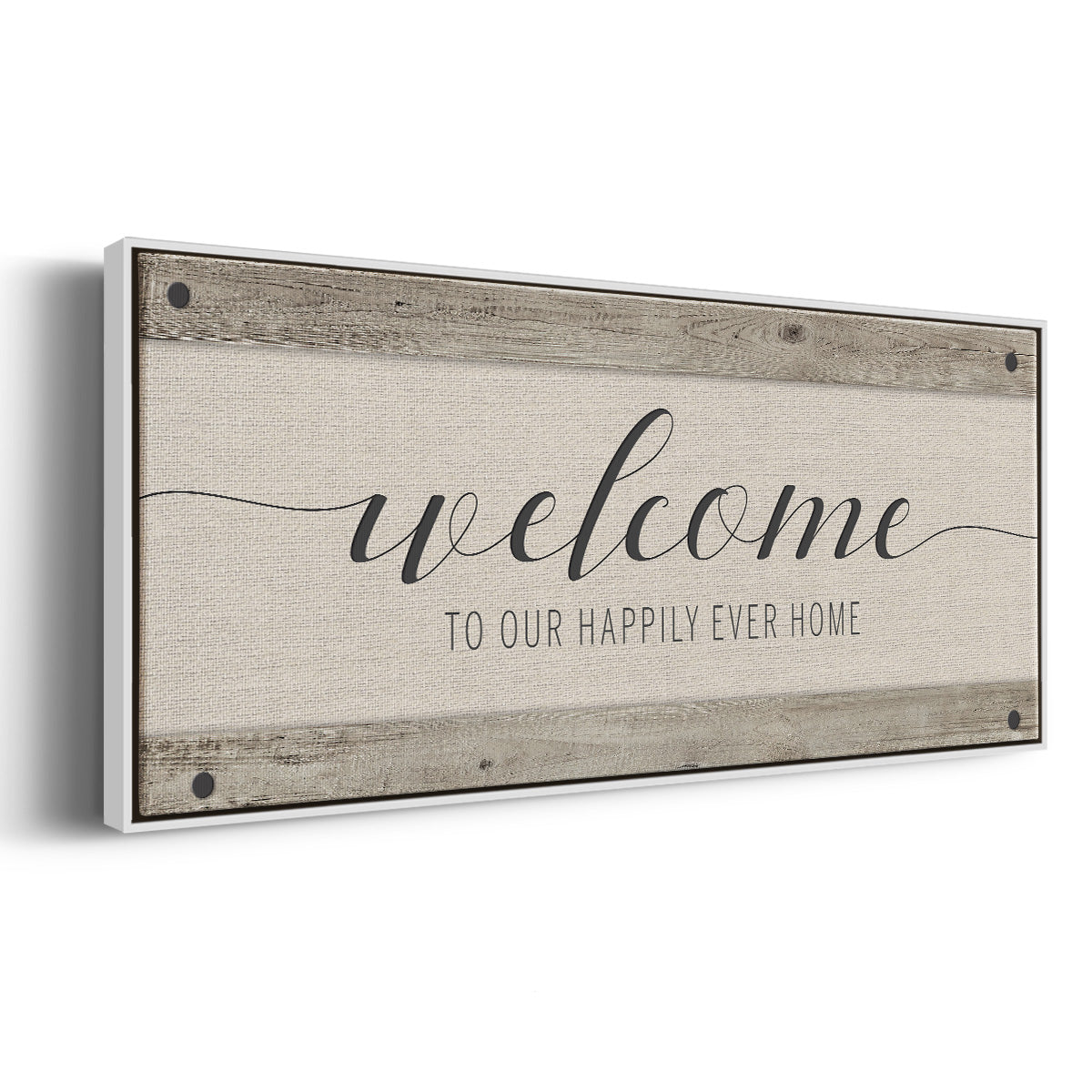 Happily Home - Floater Framed Canvas Print